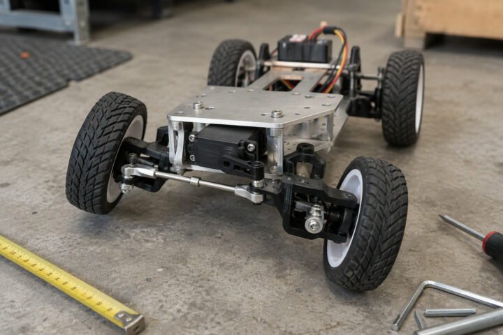Ackermann steering for robots: geometry, linkage and code