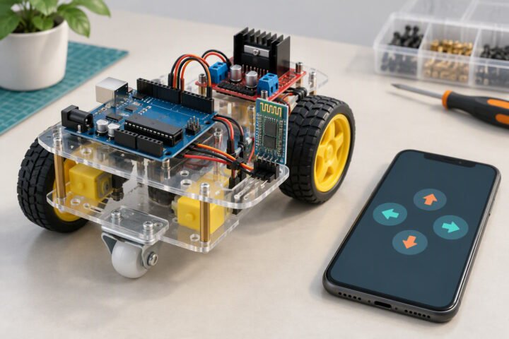 Bluetooth controlled robot car with Arduino and HC-05