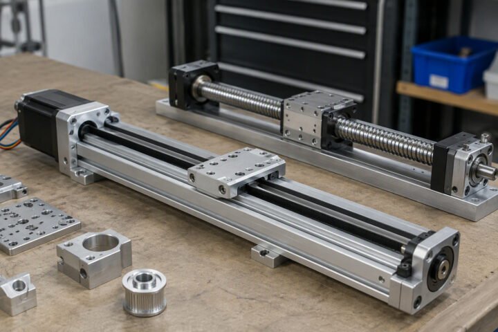 Linear actuators for robots: belts, screws and rails compared