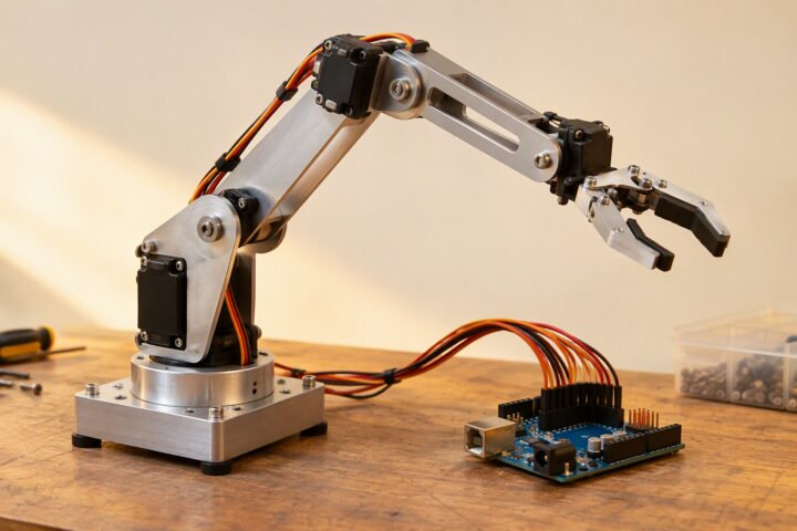 Robot arm kinematics: forward and inverse kinematics made practical