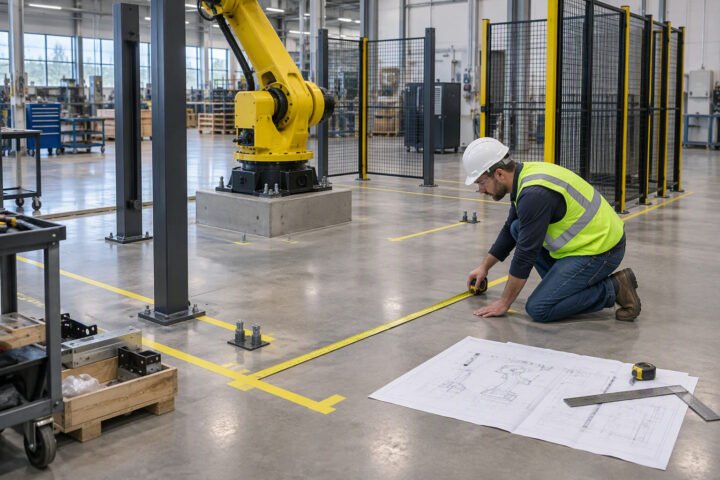 Robot cell layout design: reach, clearance and access