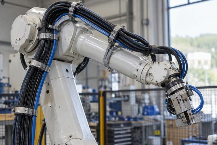Robot dress pack: routing cables on an arm